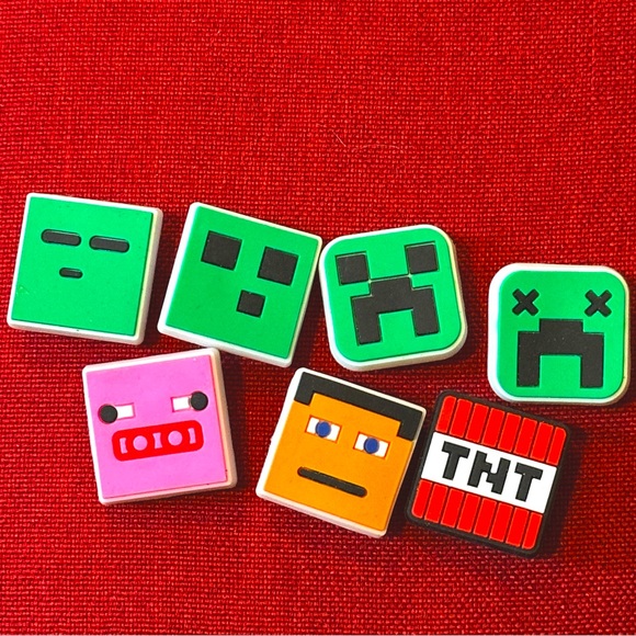Set of 7 Croc charms - Minecraft themed - creeper - Picture 1 of 4